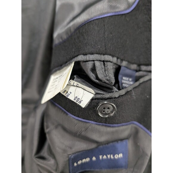 Grant Thomas Jacket Black 100% Cashmere Lord Taylor‎ Blazer Sport Dress Coat 46R - Picture 8 of 11